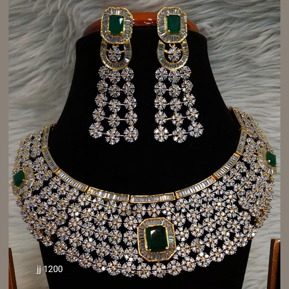 Jain Jewellers American Diamond Necklace Set - 11061604