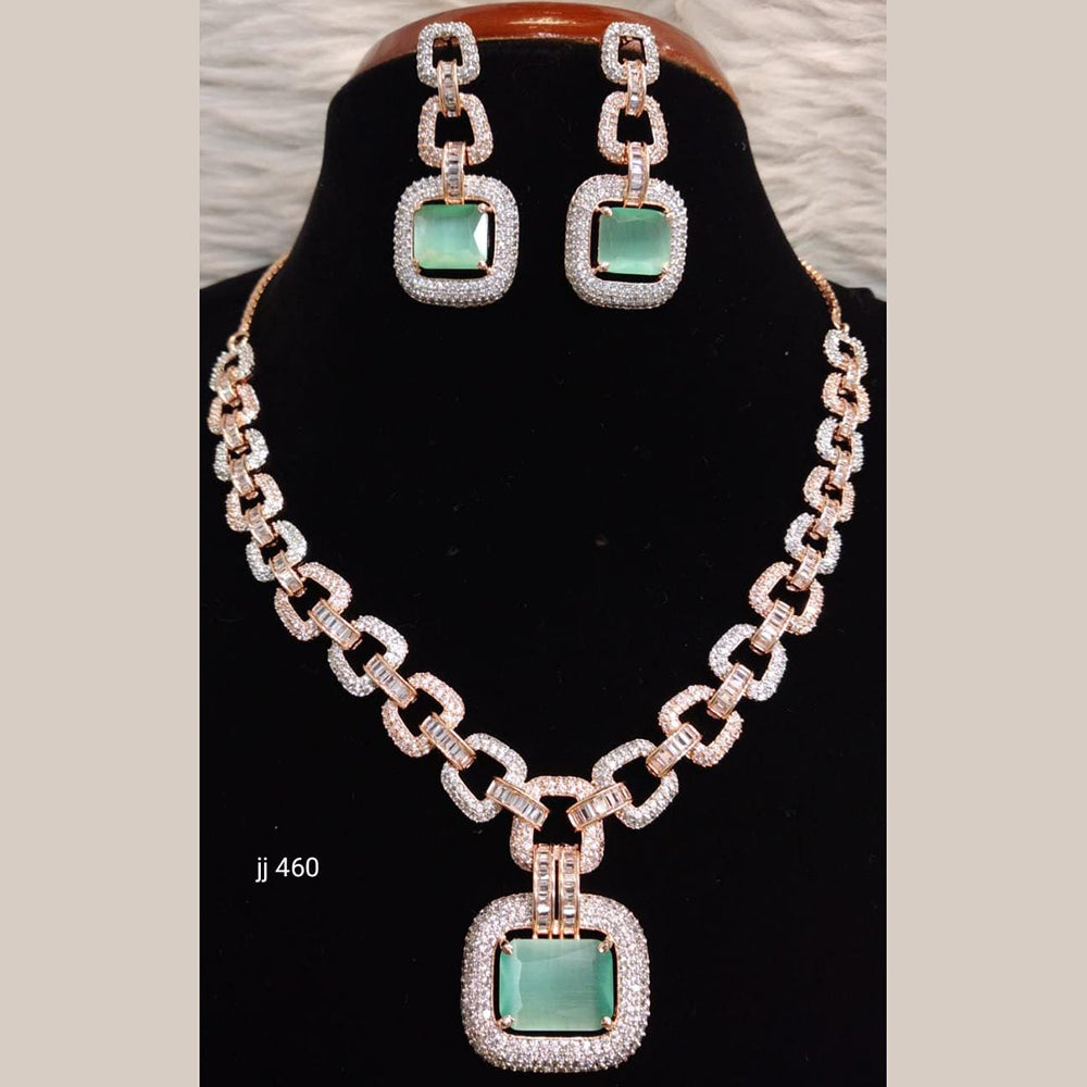 Jain Jewellers American Diamond Necklace Set - 11061610