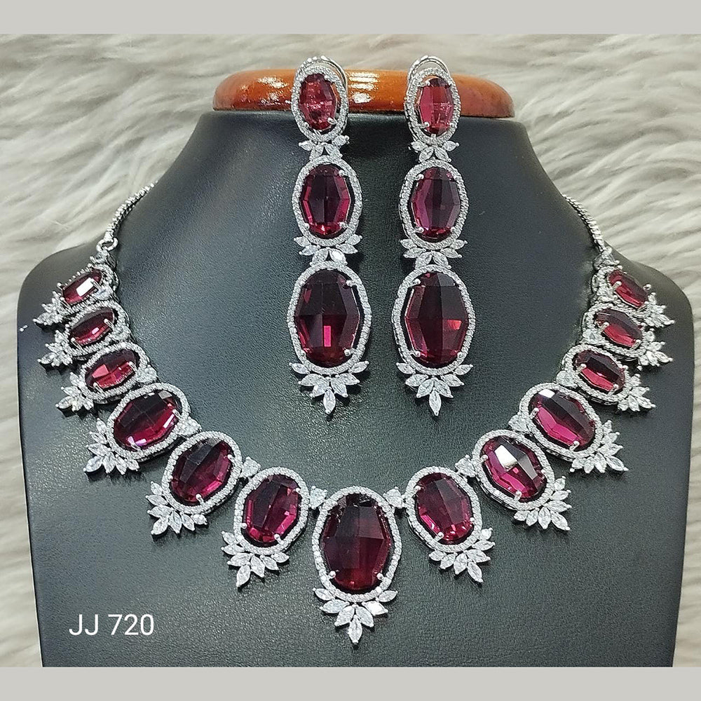 Jain Jewellers American Diamond Necklace Set