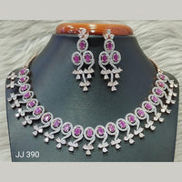 Jain Jewellers American Diamond Necklace Set - 11061613