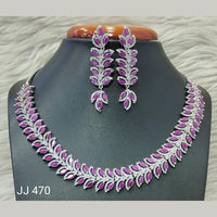 Jain Jewellers American Diamond Necklace Set - 11061615
