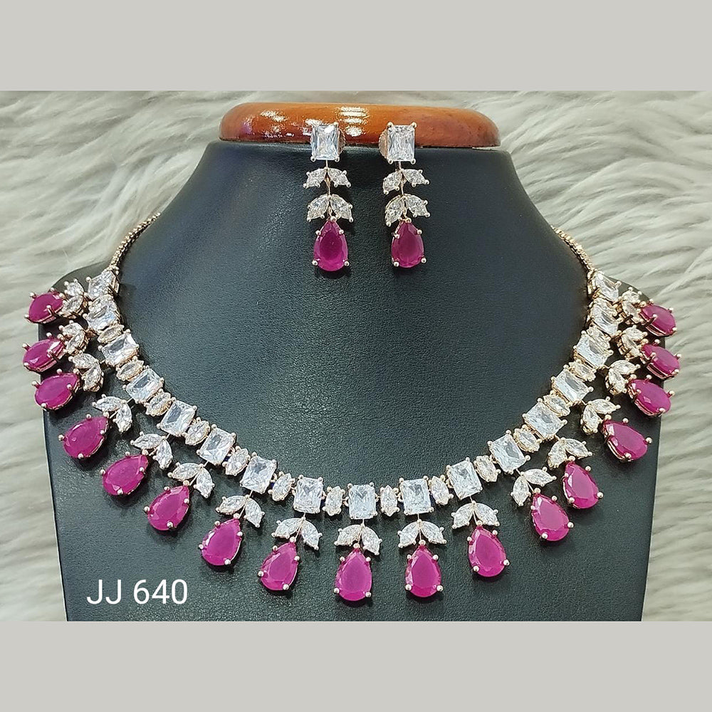 Jain Jewellers American Diamond Necklace Set - 11061616