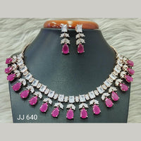 Jain Jewellers American Diamond Necklace Set - 11061616