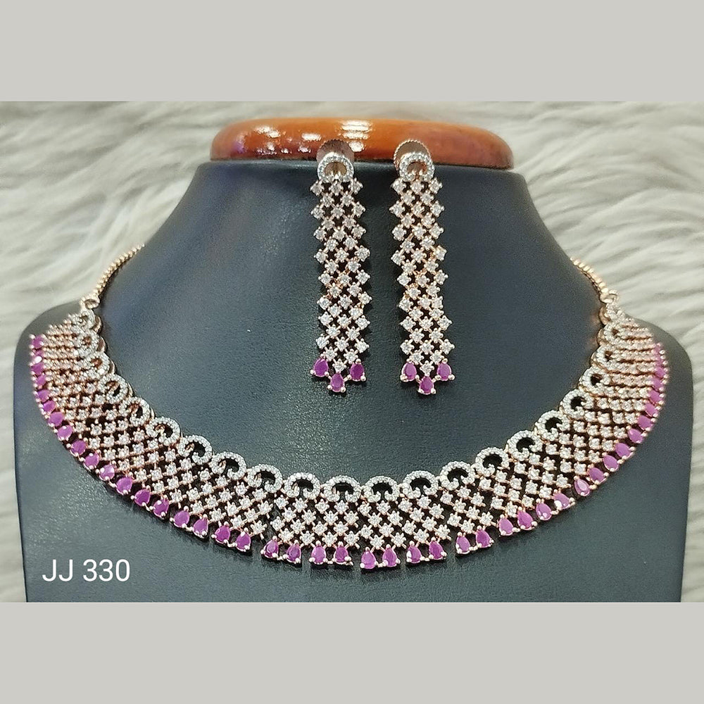 Jain Jewellers American Diamond Necklace Set - 11061617