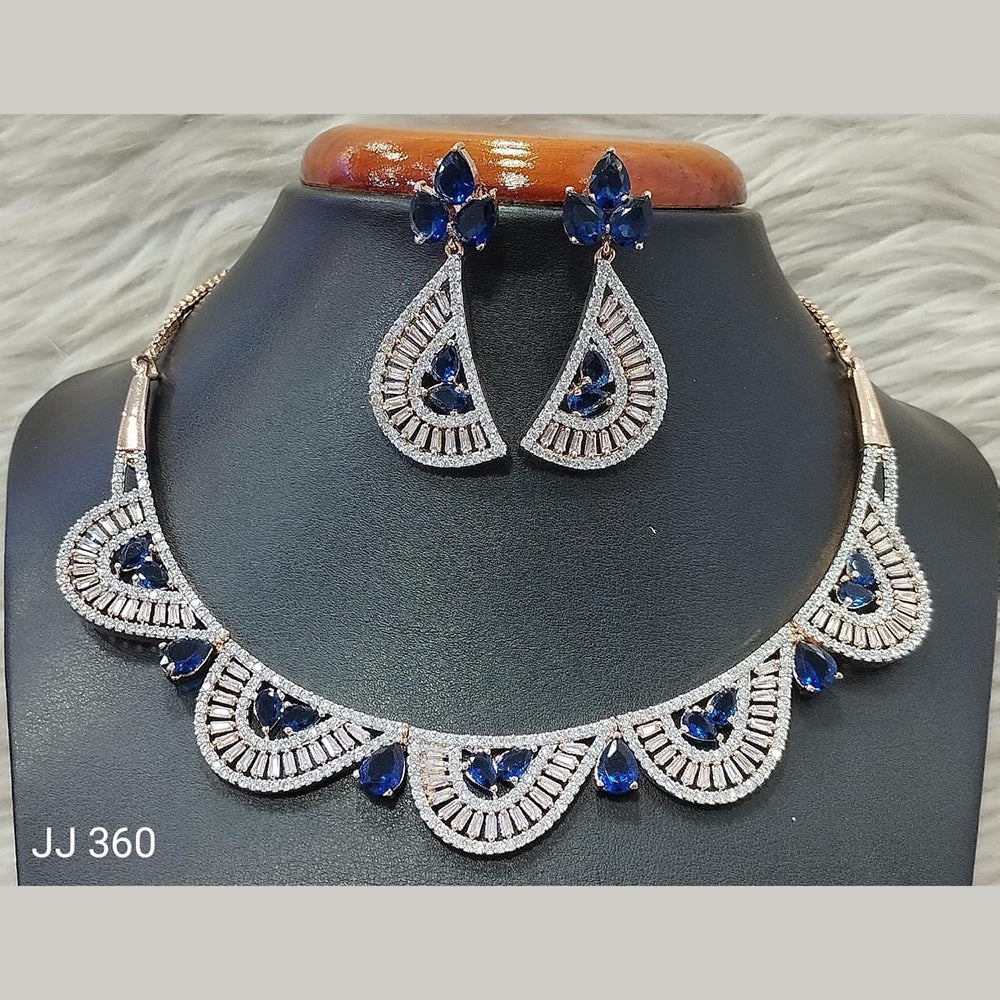 Jain Jewellers American Diamond Necklace Set - 11061618