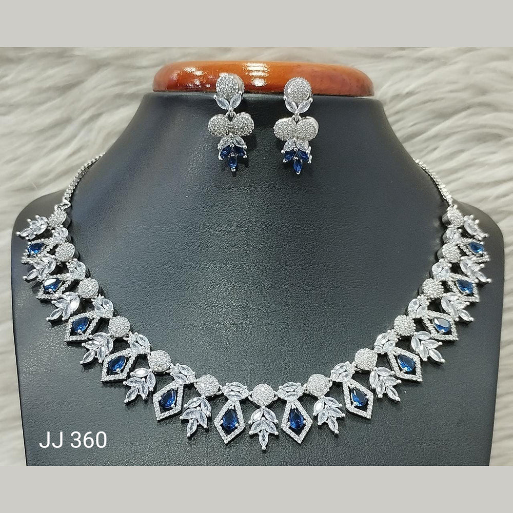 Jain Jewellers American Diamond Necklace Set - 11061627