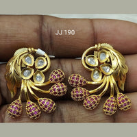 Jain Jewellers Gold Plated Ad Stone Dangler Earrings