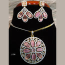 Jain Jewellers Ad Stone Pendant Set - 11061663