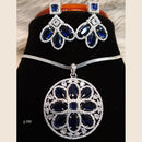 Jain Jewellers Ad Stone Pendant Set - 11061664