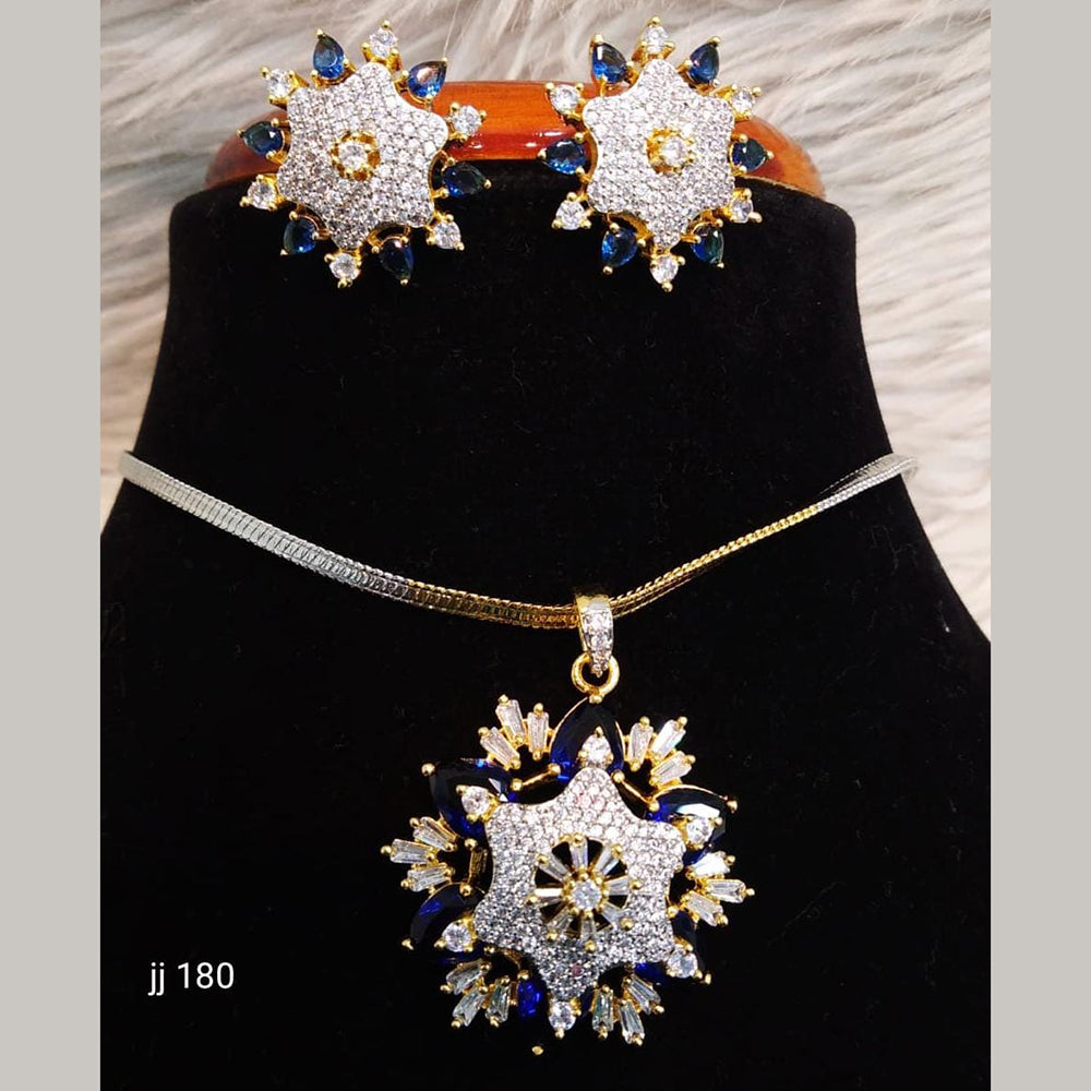 Jain Jewellers Ad Stone Pendant Set - 11061665