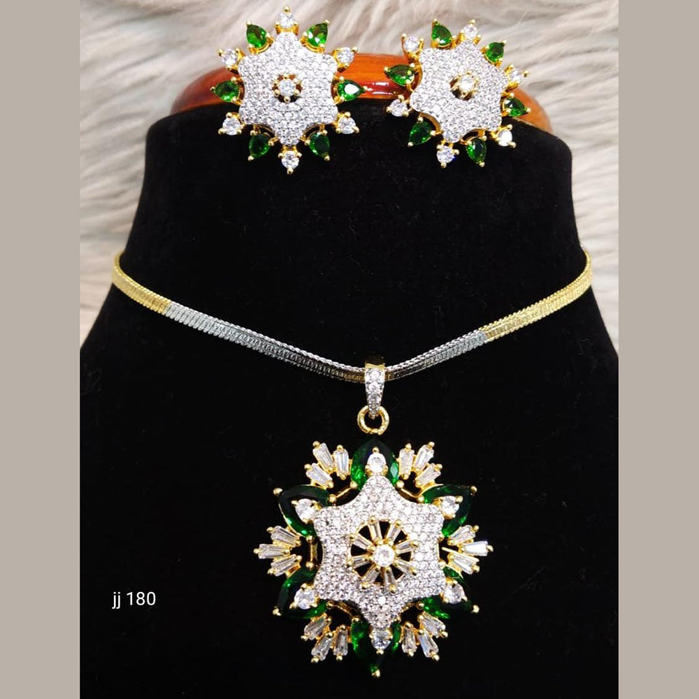 Jain Jewellers Ad Stone Pendant Set - 11061665