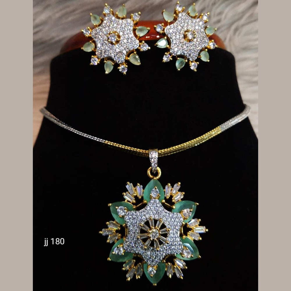 Jain Jewellers Ad Stone Pendant Set - 11061665