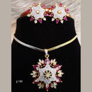 Jain Jewellers Ad Stone Pendant Set - 11061665