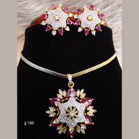 Jain Jewellers Ad Stone Pendant Set - 11061665