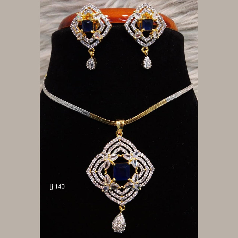 Jain Jewellers Ad Stone Pendant Set - 11061666