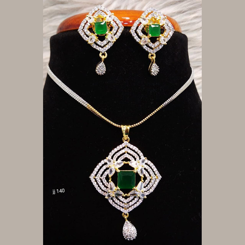 Jain Jewellers Ad Stone Pendant Set - 11061666