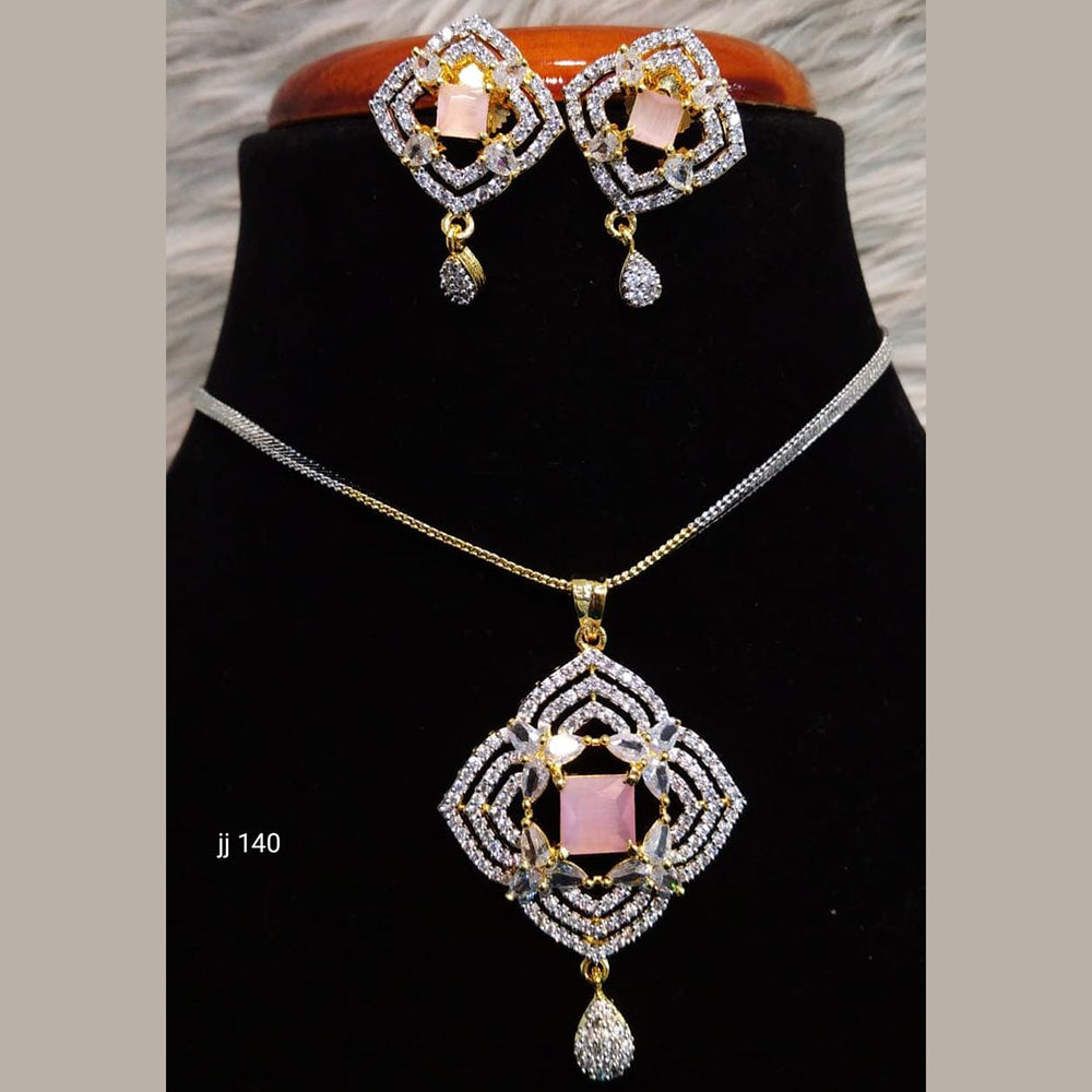 Jain Jewellers Ad Stone Pendant Set - 11061666