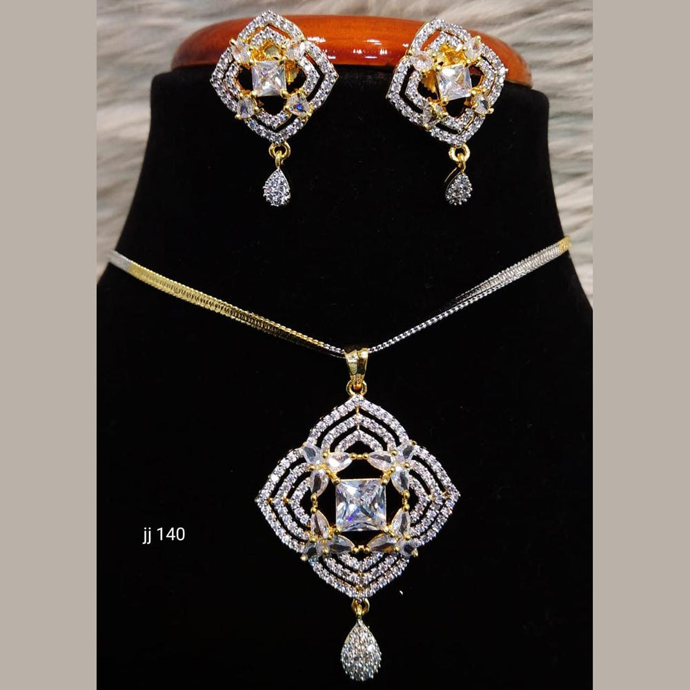 Jain Jewellers Ad Stone Pendant Set - 11061666
