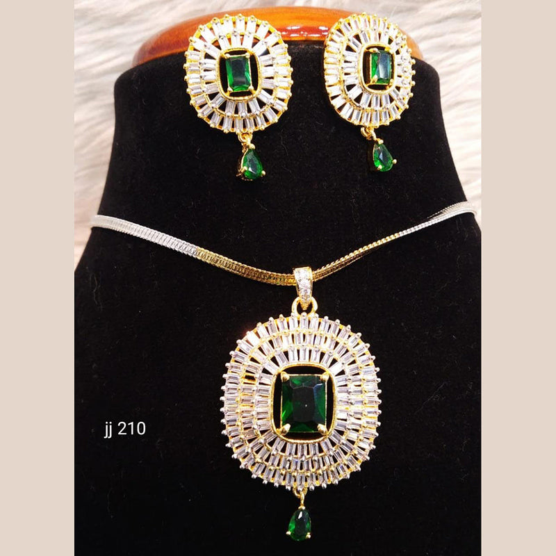 Jain Jewellers Ad Stone Pendant Set - 11061668