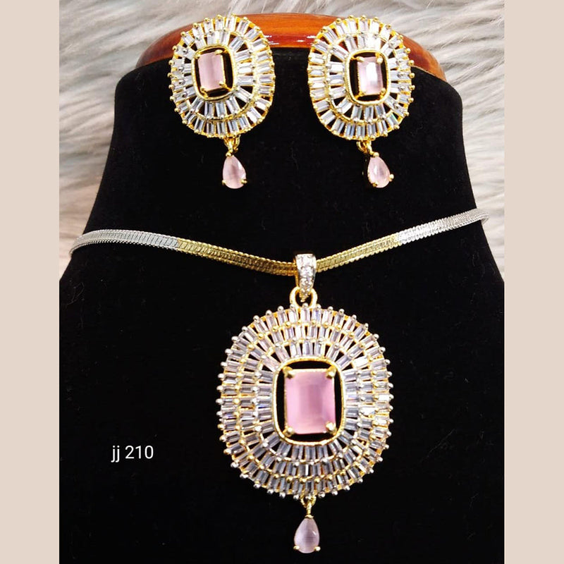 Jain Jewellers Ad Stone Pendant Set - 11061668