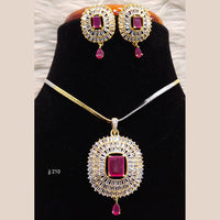 Jain Jewellers Ad Stone Pendant Set - 11061668