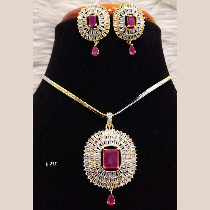 Jain Jewellers Ad Stone Pendant Set - 11061668