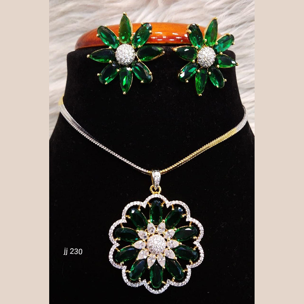 Jain Jewellers Ad Stone Pendant Set - 11061669