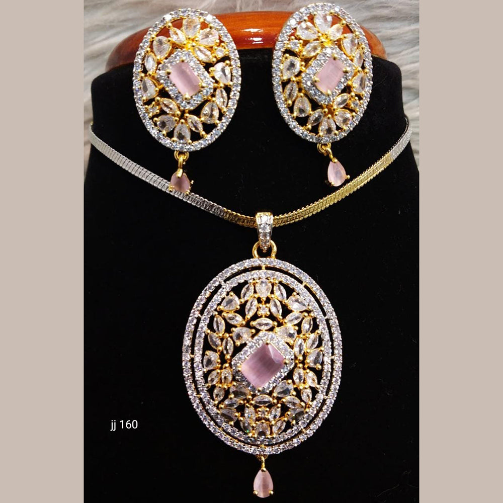 Jain Jewellers Ad Stone Pendant Set - 11061684