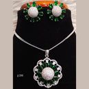 Jain Jewellers Ad Stone Pendant Set - 11061685