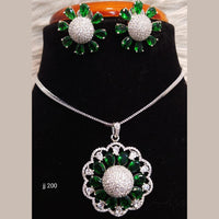 Jain Jewellers Ad Stone Pendant Set - 11061685