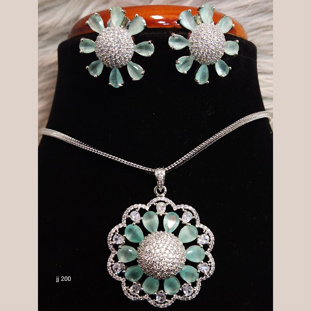 Jain Jewellers Ad Stone Pendant Set - 11061685