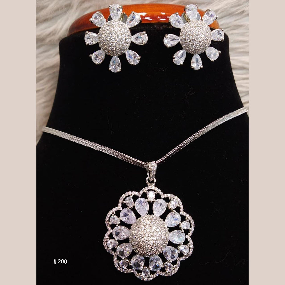 Jain Jewellers Ad Stone Pendant Set - 11061685