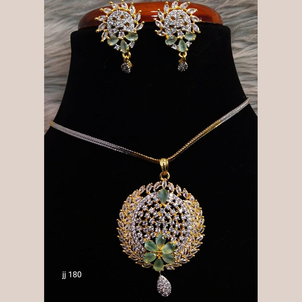 Jain Jewellers Ad Stone Pendant Set - 11061686