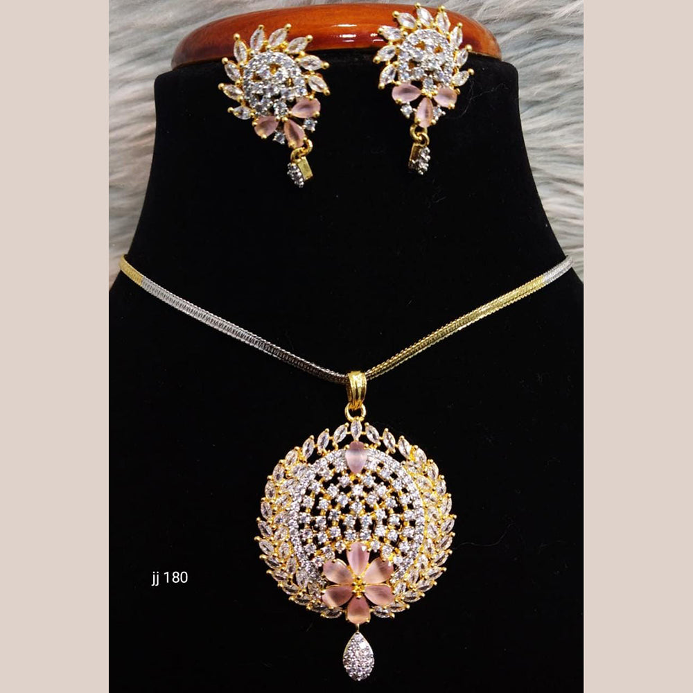 Jain Jewellers Ad Stone Pendant Set - 11061686