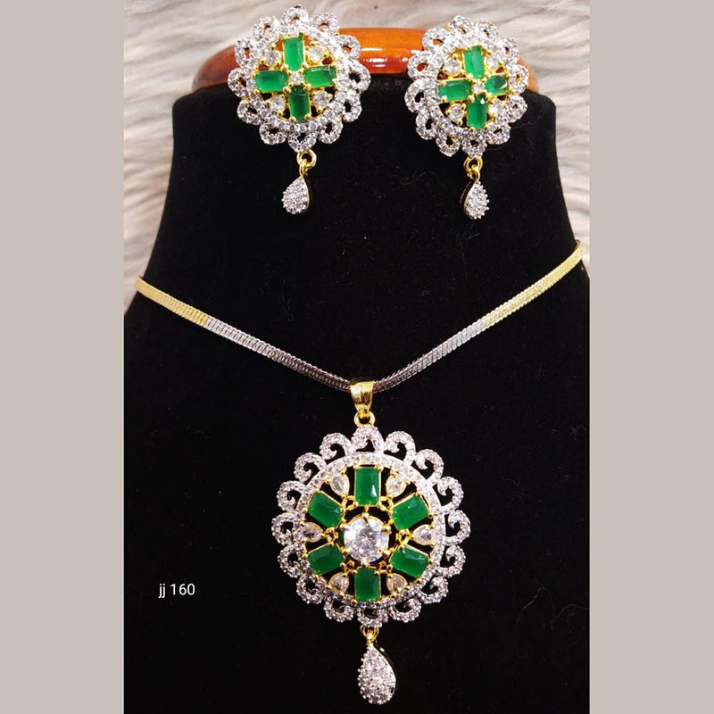 Jain Jewellers Ad Stone Pendant Set - 11061687