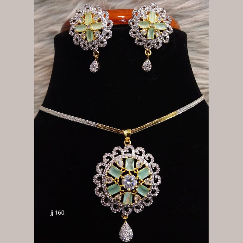 Jain Jewellers Ad Stone Pendant Set - 11061687