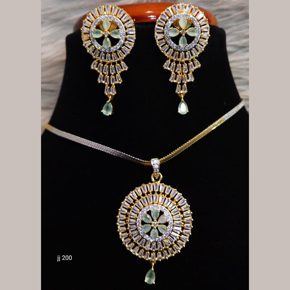 Jain Jewellers Ad Stone Pendant Set - 11061688