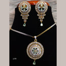 Jain Jewellers Ad Stone Pendant Set - 11061688