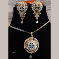 Jain Jewellers Ad Stone Pendant Set - 11061688