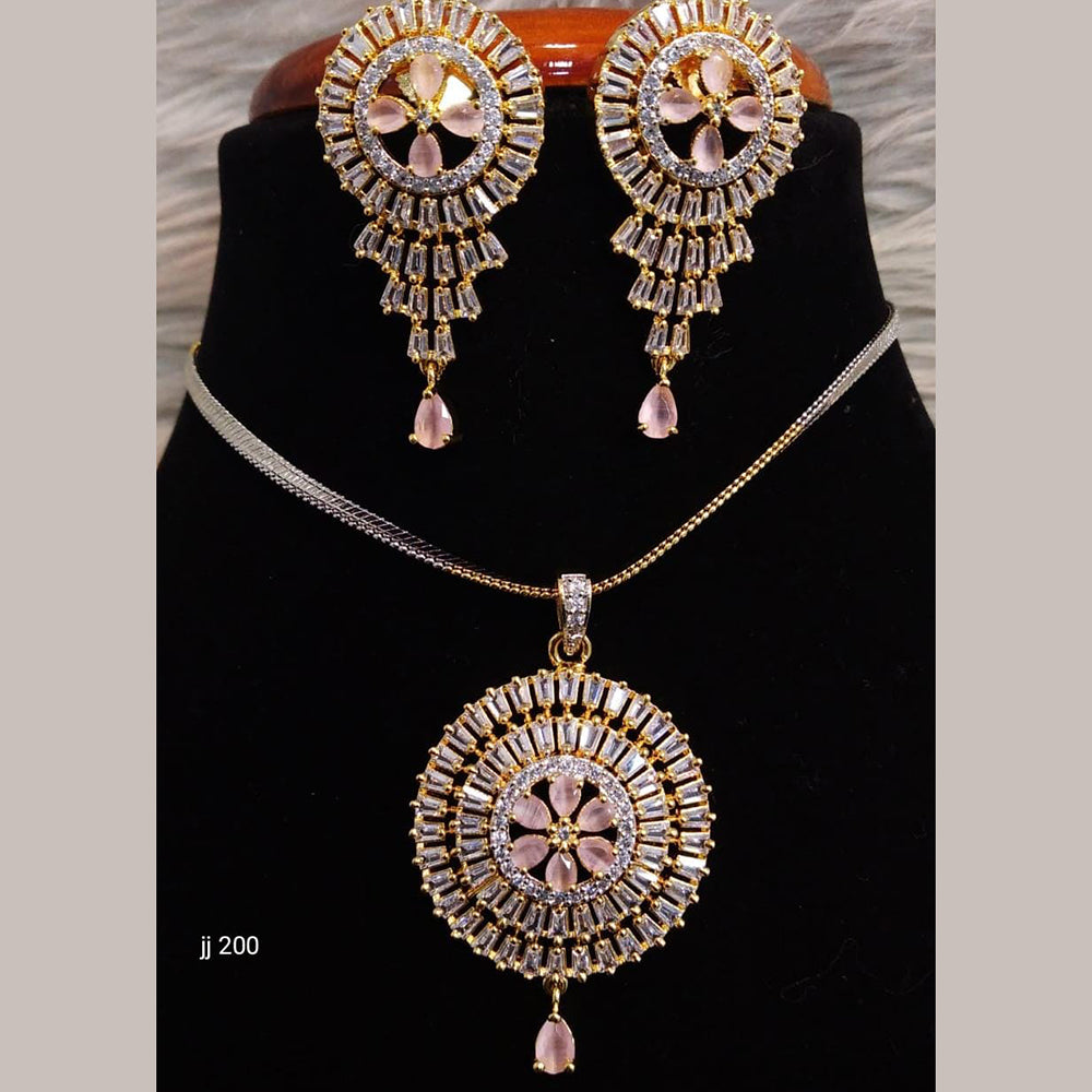 Jain Jewellers Ad Stone Pendant Set - 11061688