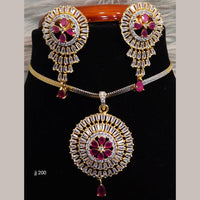 Jain Jewellers Ad Stone Pendant Set - 11061688