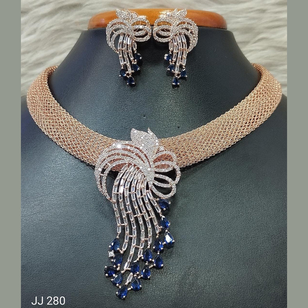 Jain Jewellers American Diamond Necklace Set - 11061691