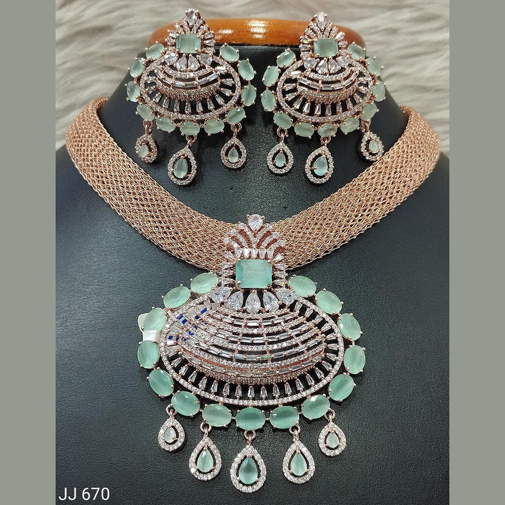 Jain Jewellers American Diamond Necklace Set - 11061692