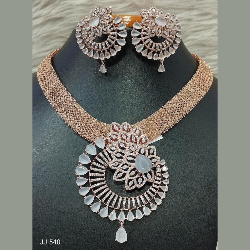 Jain Jewellers American Diamond Necklace Set - 11061695