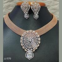 Jain Jewellers American Diamond Necklace Set - 11061697