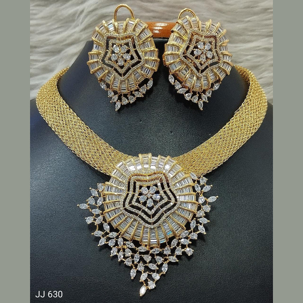 Jain Jewellers American Diamond Necklace Set - 11061704