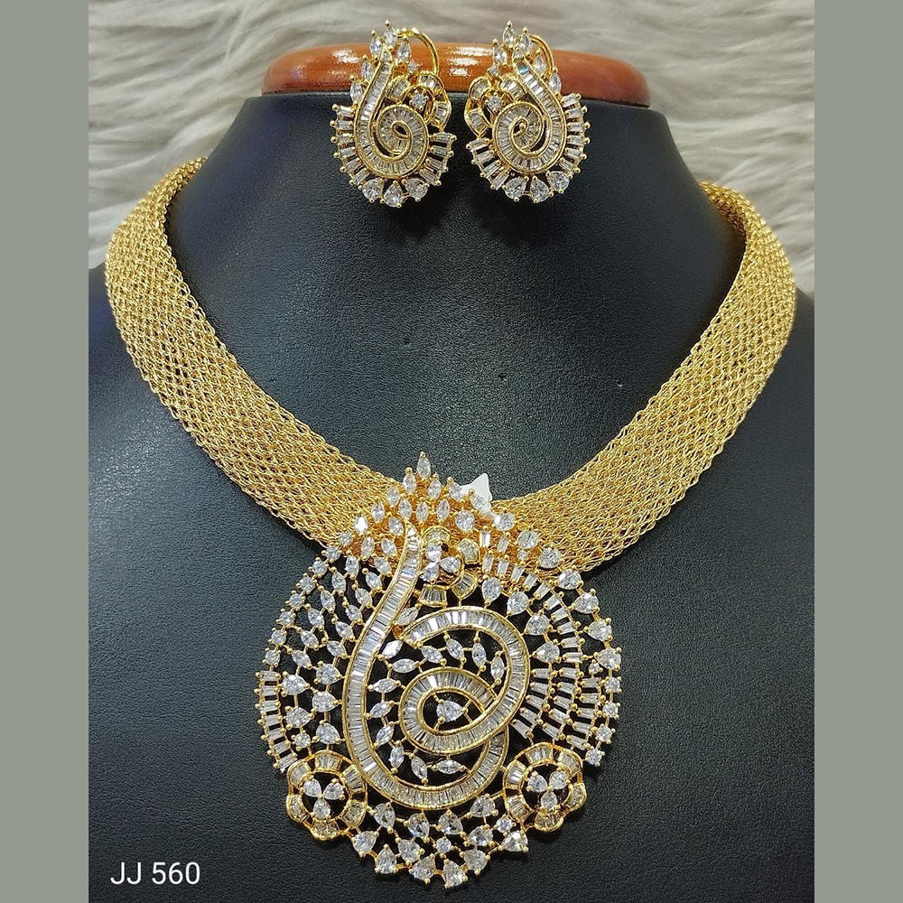 Jain Jewellers American Diamond Necklace Set - 11061705