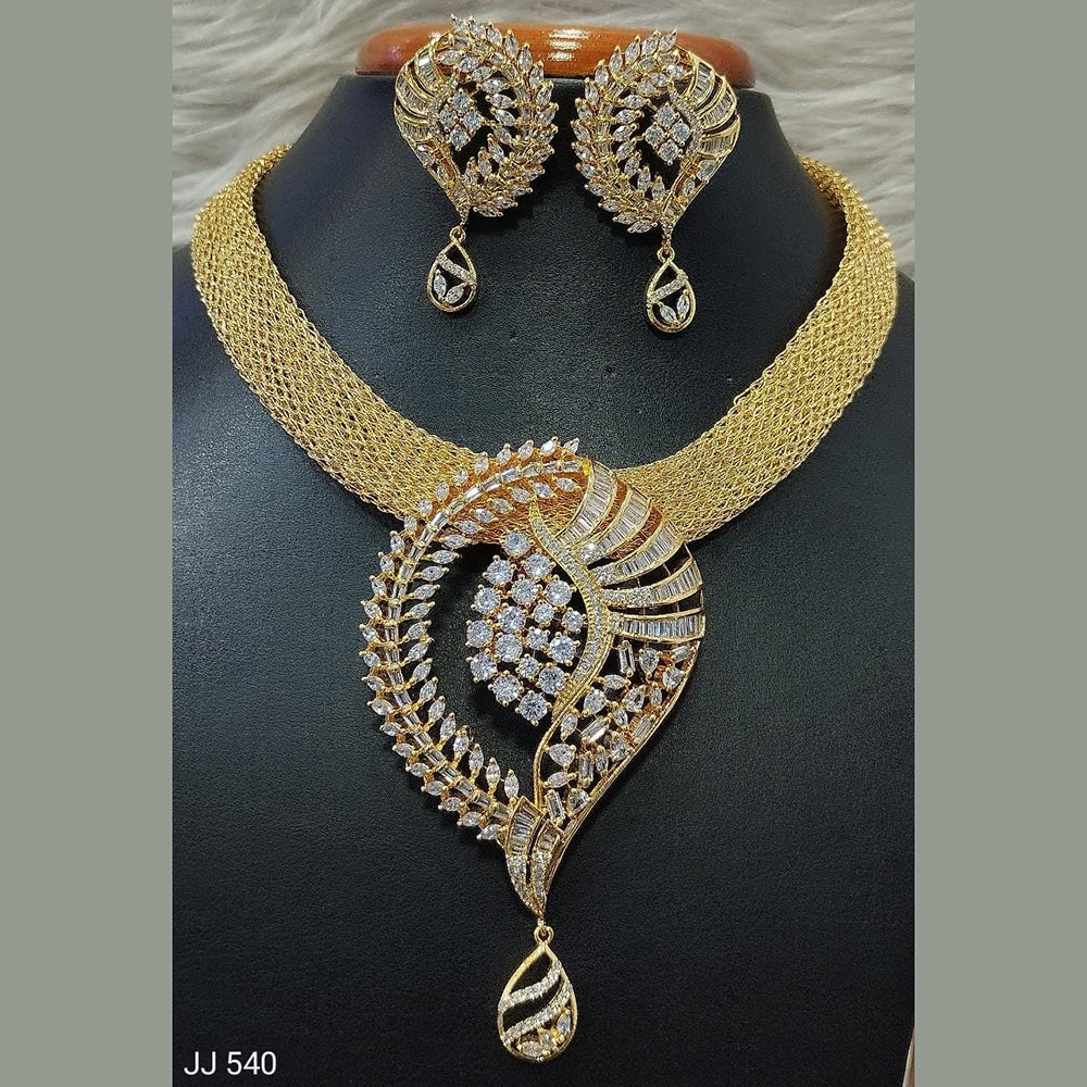 Jain Jewellers American Diamond Necklace Set - 11061706