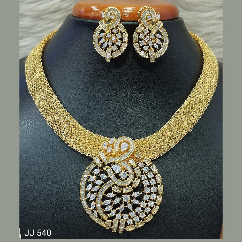 Jain Jewellers American Diamond Necklace Set - 11061708