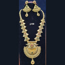 Jain Jewellers Gold Plated Pota Stone Long Haram Necklace Set - 11061712